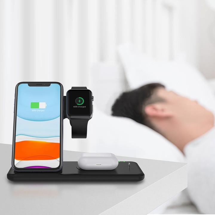 Immagine prodotto Apfelkiste Stazione di ricarica rapida Qi Apple Watch / Smartphone / AirPods 15W - 4in1 (15 W)