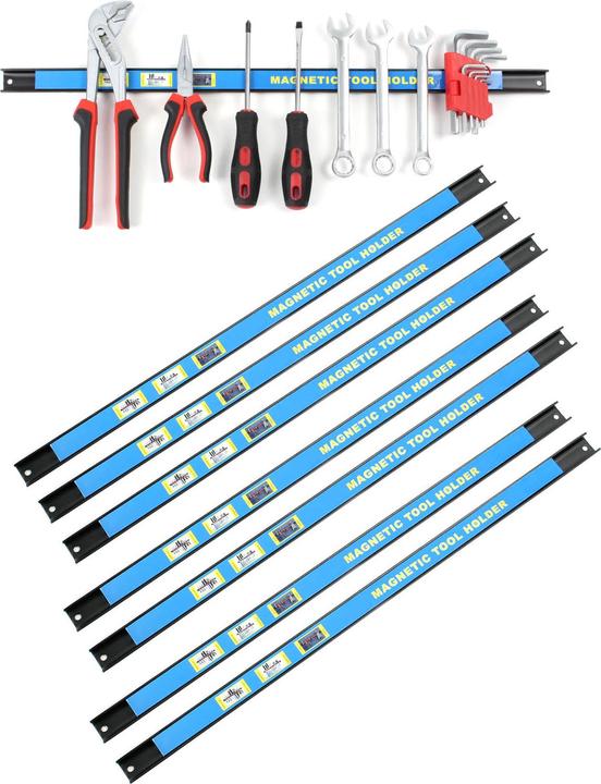 Produktbild Wiltec Magnetleiste 8er Set 61cm Werkzeughalter Werkstatt Schiene Wandhalterung