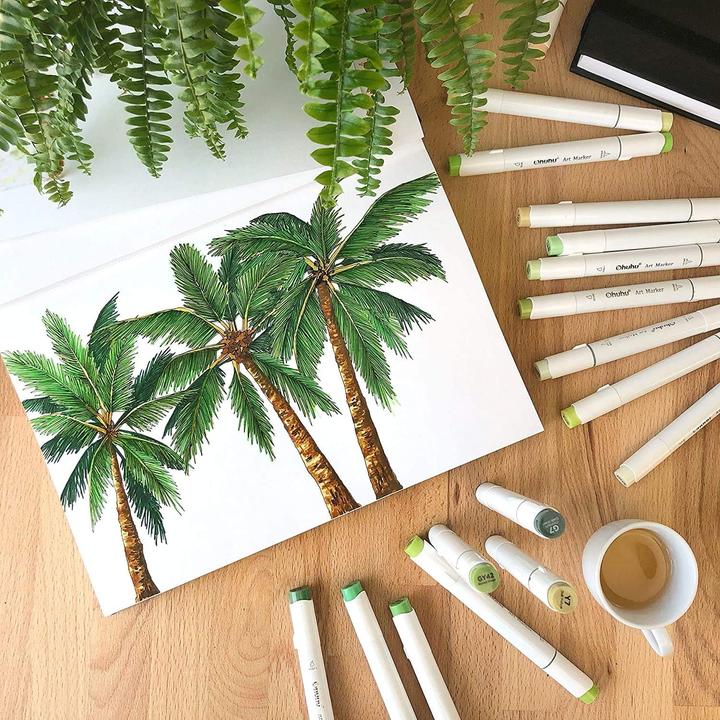 Produktbild Ohuhu Kunst-Skizzenbuch, 2er Pack, 70 Blatt (21 x 21 cm, 21 x 29.7 cm, Blanko, Weicher Einband)