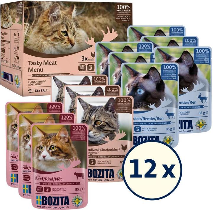 Image du produit Bozita Feline Meat In Jelly 12x85gr Multibox 1,02 kg (797.0445) (Adulte, 12 pcs, 1020 g)