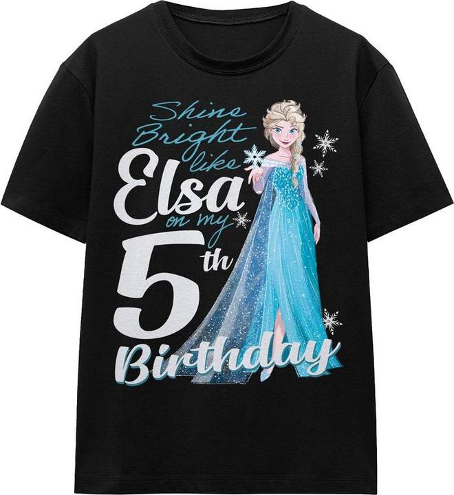 Immagine prodotto Disney Frozen Bright Like Elsa Maglietta 5° Compleanno Adulto Unisex (L)