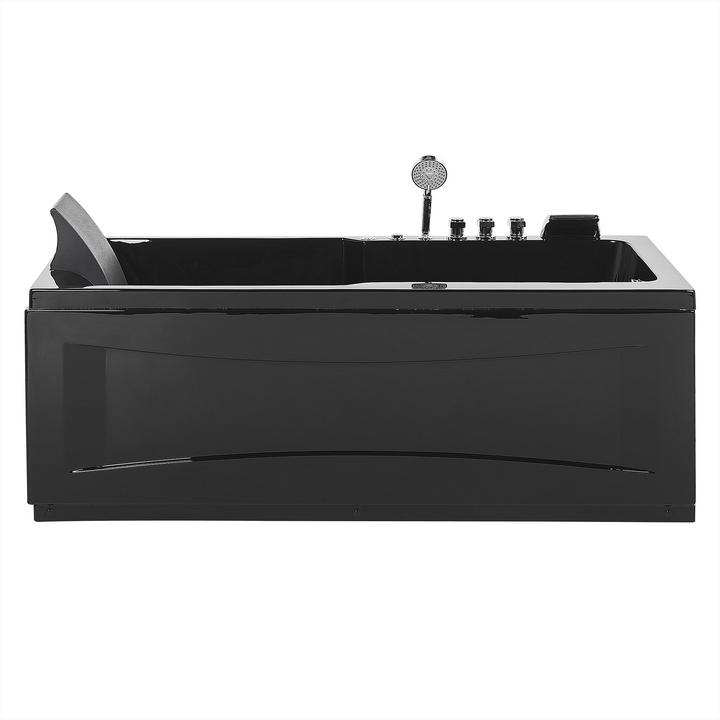 Produktbild Beliani Whirlpool Badewanne schwarz rechteckig mit LED 169 x 81 cm links ARTEMISA (200 l, 112 cm, 81 cm)
