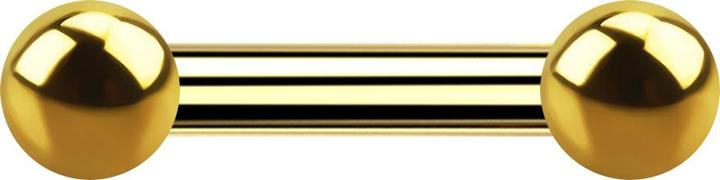 Produktbild Star Piercing Barbell Innengewinde vergoldet mit zwei Kugeln (Chirurgenstahl 316L)