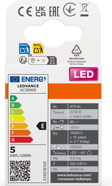 Energy Label Osram Pin (G9, 4.20 W, 470 lm, 1 x, E)