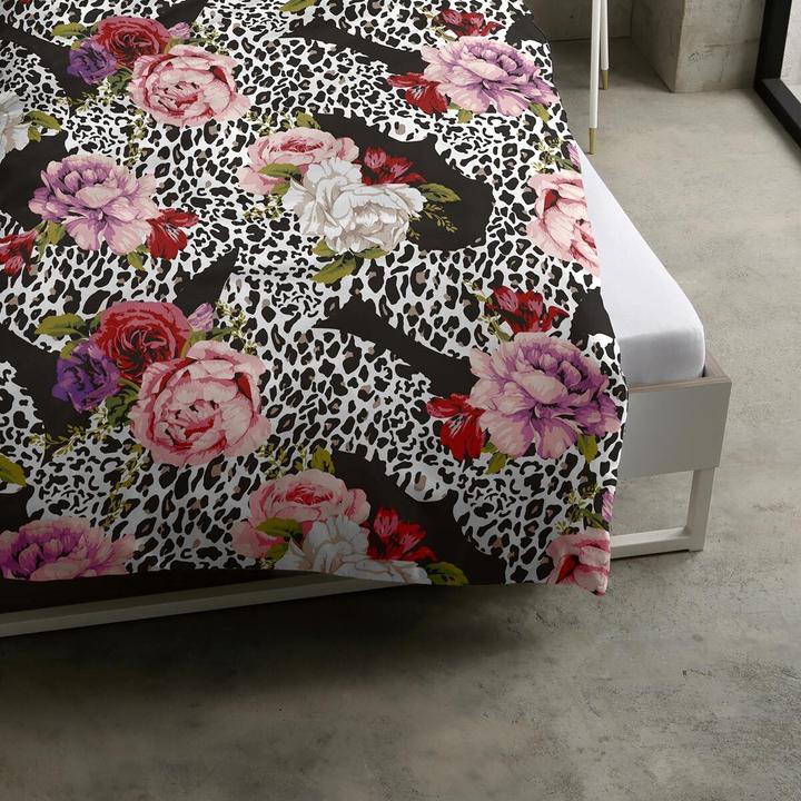 Actual product image Casatex Satin Bed Linen Neldy black-rose (Bedding set, 155x220 cm + 80x80 cm)