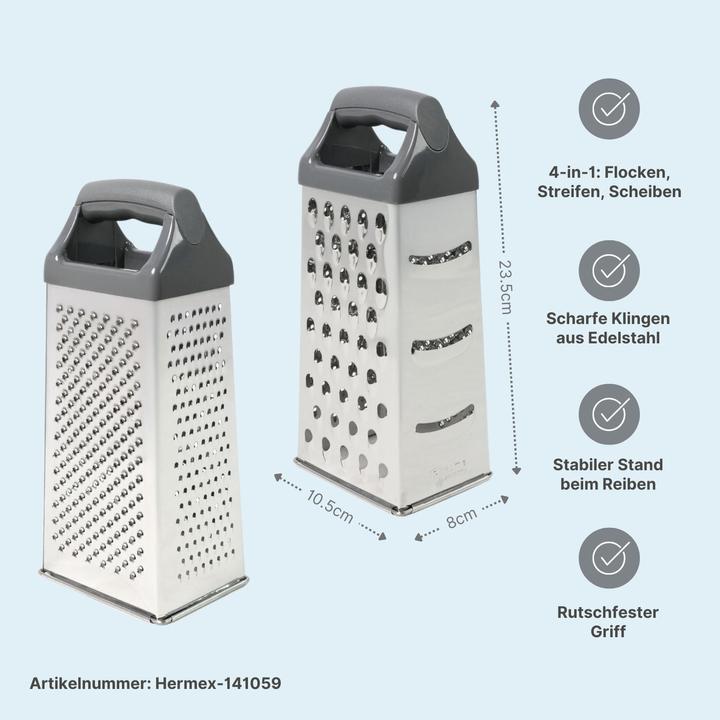 Image du produit B-Home 4er-Set Edelstahl-Küchenreiben L & XL Gemüsereiben Handreiben
