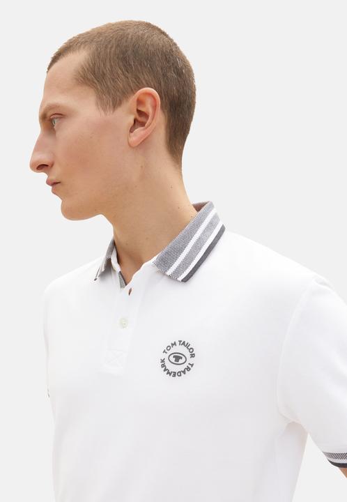 Immagine prodotto Tom Tailor Polo Basic Polo a maniche corte con strisce a contrasto e stampa del logo (3XL)