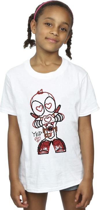 Produktbild Deadpool Love Beam Line TShirt Mädchen (152, 158)