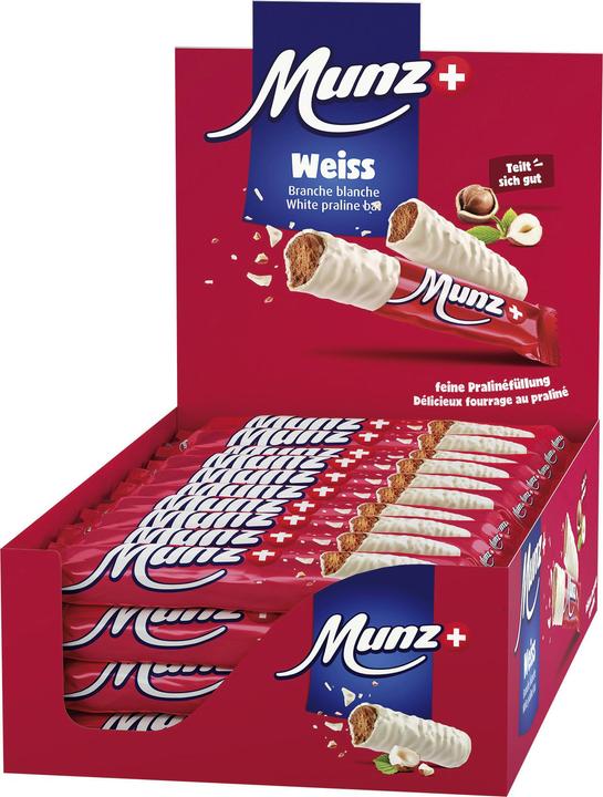 Actual product image Munz Chocolate bar Prügeli white 40 x 46 g (1840 g)