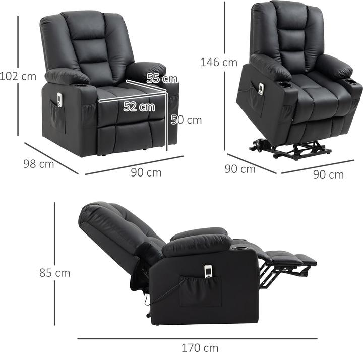 Produktbild Outsunny Massagesessel mit Aufstehhilfe