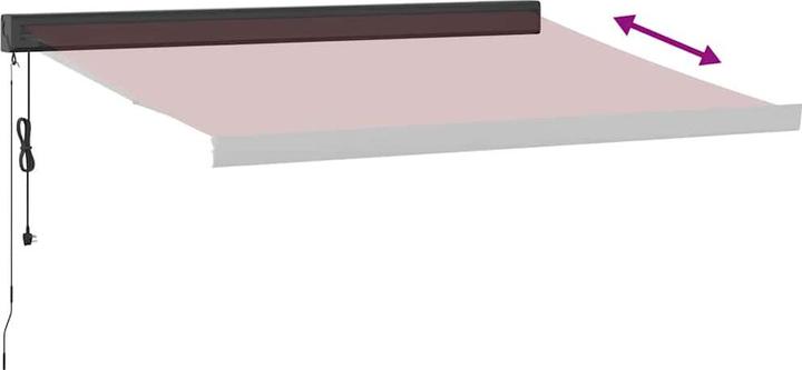 Actual product image VidaXL Markise Gelenkarmmarkise Sonnenmarkise Automatisch Burgunderrot 350x250cm (3.50 m)