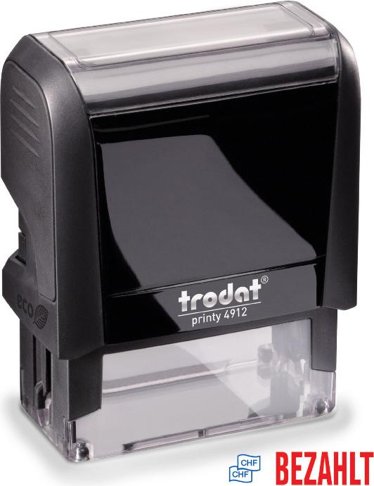 Produktbild Trodat Stempel Bezahlt 4912BEZAHLT blau/rot 47x18mm