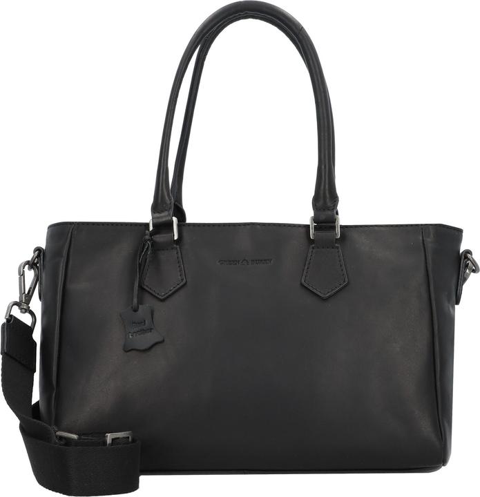 Greenburry Pure Black Handtasche Leder 33 cm