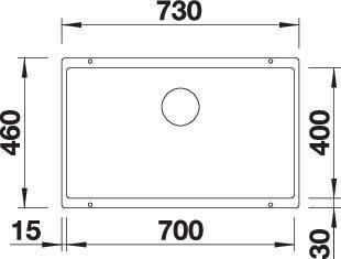 Image du produit Blanco Subline 700-U (Evier sous plan, 73 cm, 46 cm)