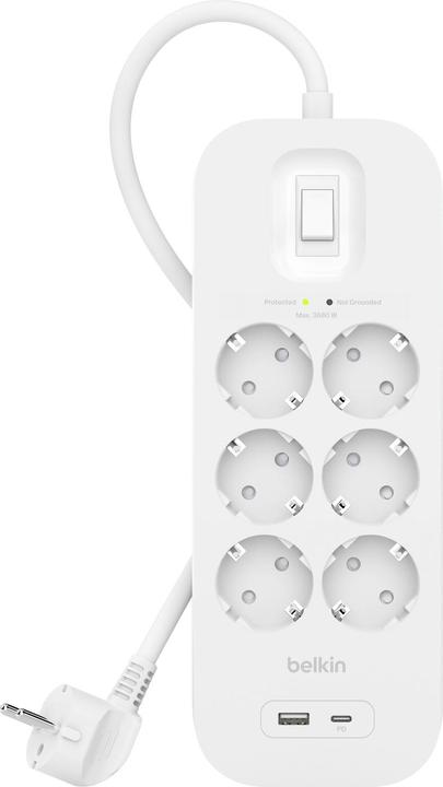 Produktbild Belkin Surgemaster Überspannungsschutz (6 x, CEE 7/3, 2 m)