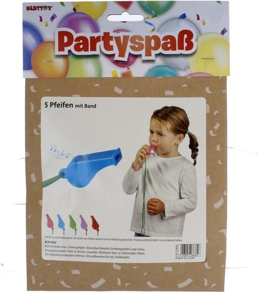 Produktbild Besttoy Partyspass - 5 Pfeifen mit Band