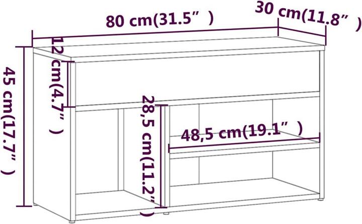 Produktbild VidaXL Wren (80 x 30 x 45 cm)
