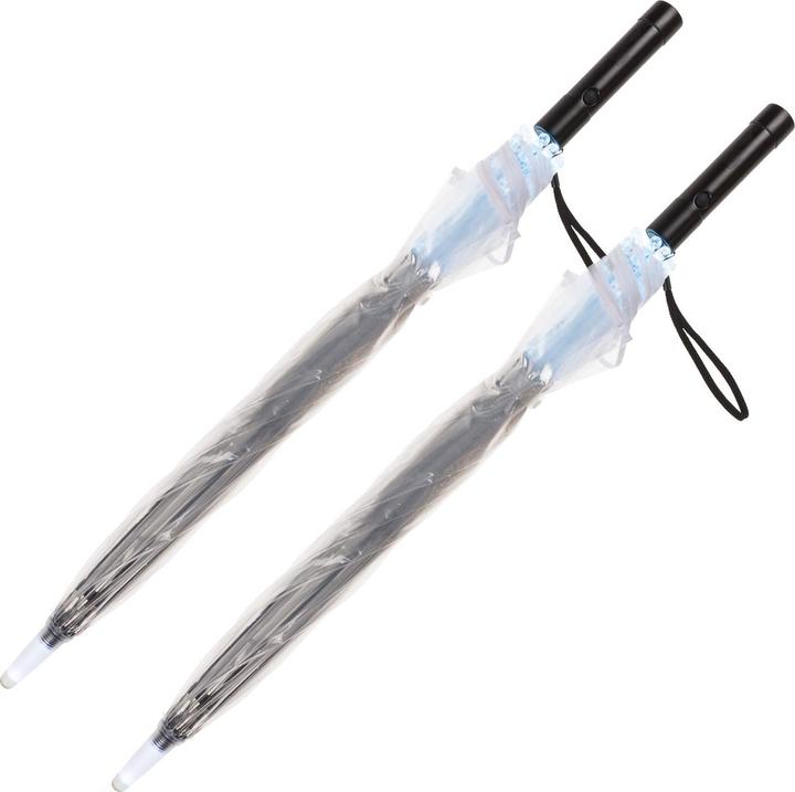 Image du produit Out of the blue Lot de 2 parapluies LED, transparents, 10 LED changeant de couleur