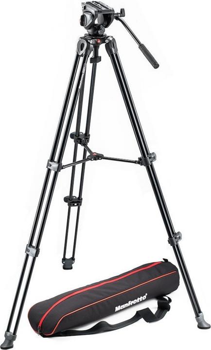 Manfrotto Videostativkit mit Fluid-Kopf und Stativtasche MVK500AM (Metall)