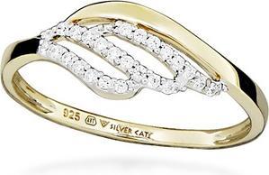 Silver Cat Charming Gold Plated Cubic Zirconia Ring Sc567 (58)