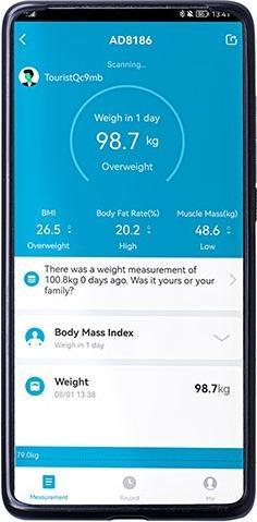 Immagine prodotto Adler Bilancia pesapersone intelligente | AD 8186b | Peso massimo (capacità) 180 kg | Precisione 100 g | (180 kg)
