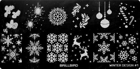 Actual product image BrillBird Stamp Palette Winter Design1 (Nail varnish dryer)