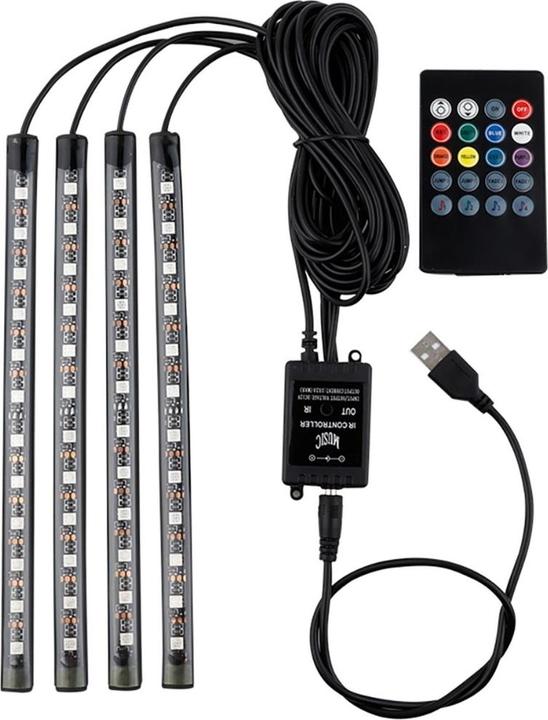 Immagine prodotto Werkstein Auto Lichtstreifen RGB Fussraumbeleuchtung mit Sound Control 4er Set