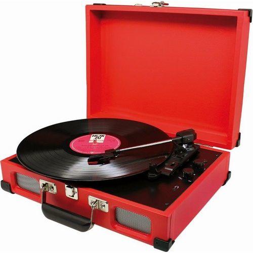 Actual product image Soundmaster PL580RO - Suitcase model platenspeler - Rood (Semi-automatic)