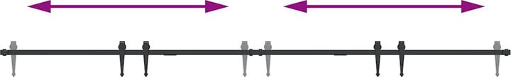 Immagine prodotto VidaXL Set di accessori per ante scorrevoli per guardaroba 244 cm in acciaio al carbonio