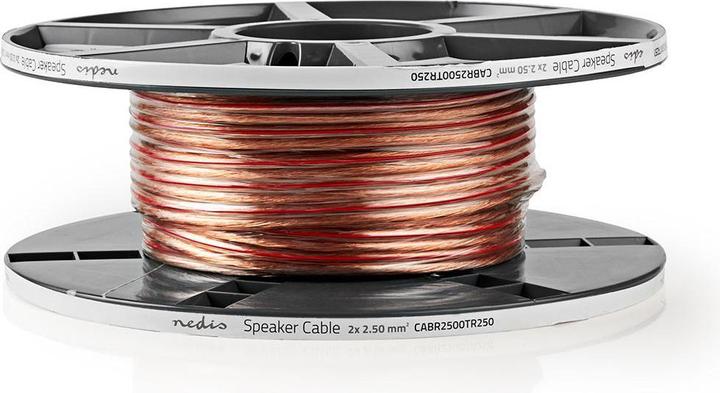 Actual product image Nedis Speaker cable | 2x 2.50 mm² | copper | 25.0 m | round | PVC | transparent | roll (25 m, 2.50 mm²)