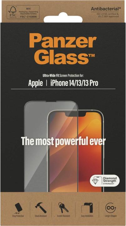 Immagine prodotto PanzerGlass Vestibilità ultra-ampia (1 Pezzo/i, Apple iPhone 13, Apple iPhone 14, Apple iPhone 13 Pro)