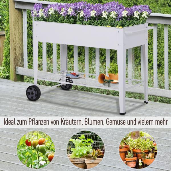 Image du produit Outsunny Mobiler Pflanzenwagen mit Stauraum