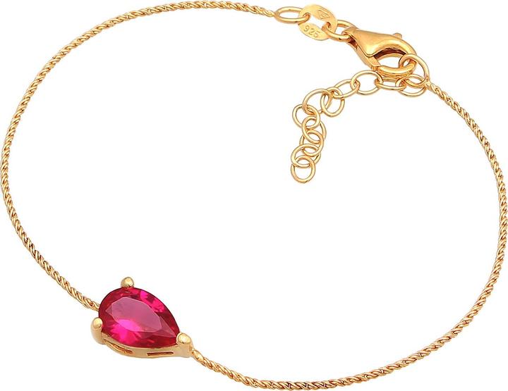 Actual product image Elli Drop (16 cm, 925 Sterling silver gold-plated, Synthetic ruby)