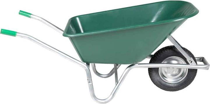 Actual product image VidaXL Wheelbarrow Green 90 L 150 kg Galvanised steel and plastic
