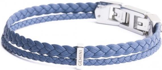 Image du produit Gemini BRACELET - CUIR BLEU - 19+2 CM (21 cm, Cuir nappa, éléments en pierres précieuses argentées)