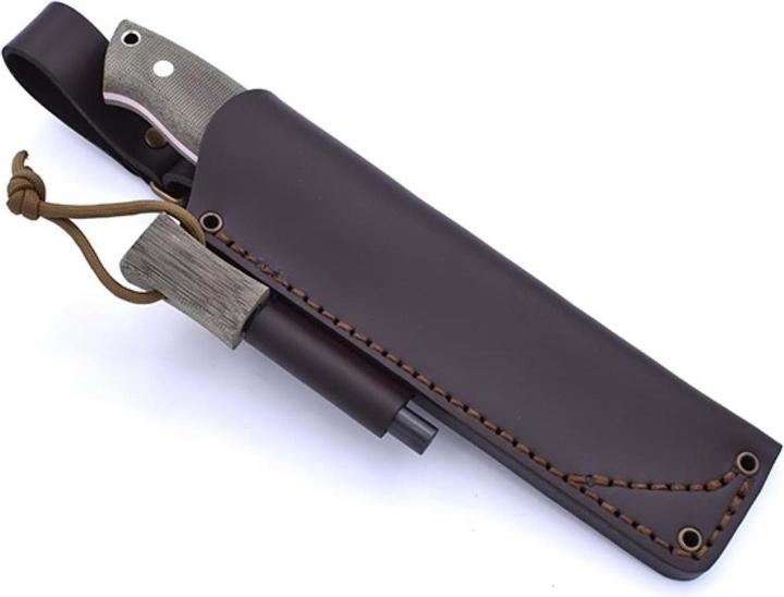 Produktbild Brisa Nessmuk 125 Green Micarta Scandi Firesteel (12.50 cm)