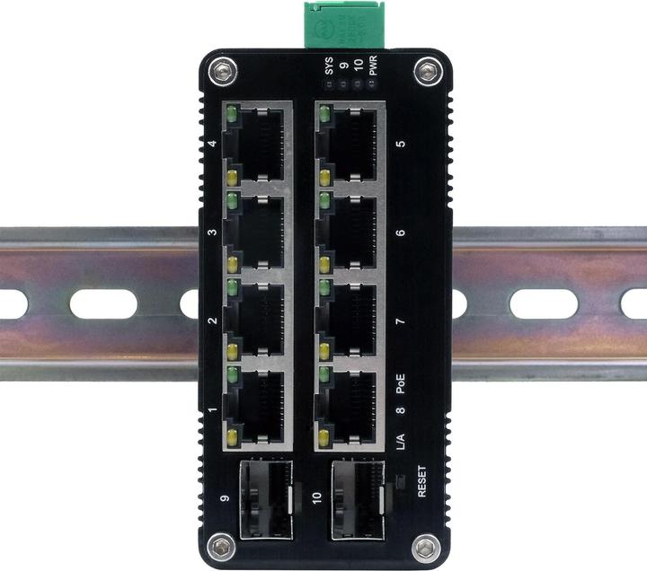 Image du produit Exsys Mini commutateur PoE+ administrable sur le Web 8x 1 Gbit/s + 2x SFP (10 Ports)
