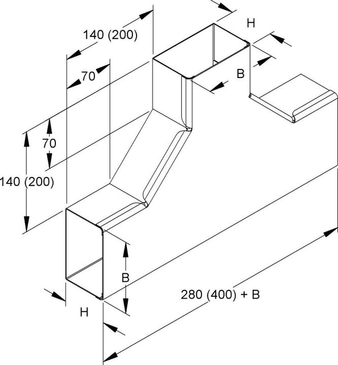 Actual product image Niedax NIE LUTC 80.080 T-piece with cover, 80x8 strip galvanised LUTC 80.080 (40 cm)