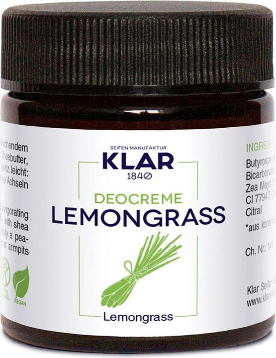Actual product image Klar Deodorant cream lemongrass (Crème, 30 ml)