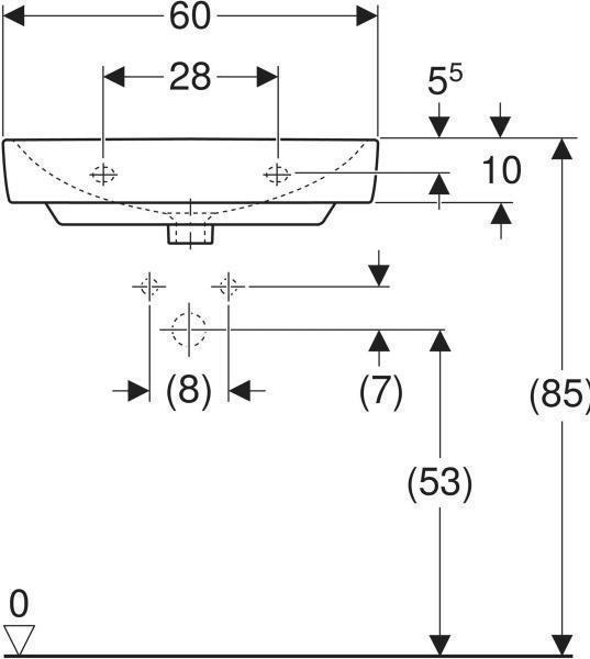 Produktbild Geberit Waschtisch Renova Compact 60 cm wei 226160000 (370 mm, 600 mm)