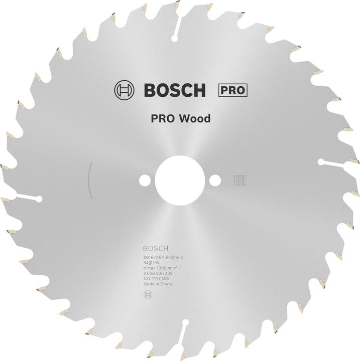 Productafbeelding Bosch Professional Zubehör Cirkelzaagblad Optiline Wood Ø 216 x 30 x 2,6/1,6,34