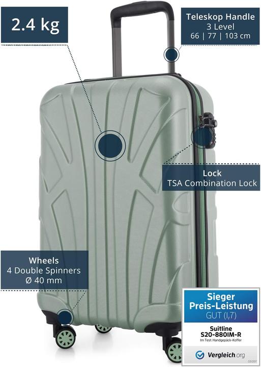 Image du produit Suitline Handgepäck Hartschalen-Koffer (34 l, Bagage à main (jusqu'à 50l))