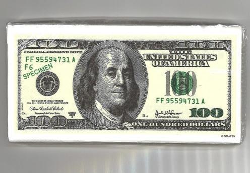 Actual product image Folat Napkins 100s of dollar bills (10 x, 33 x 33 cm)
