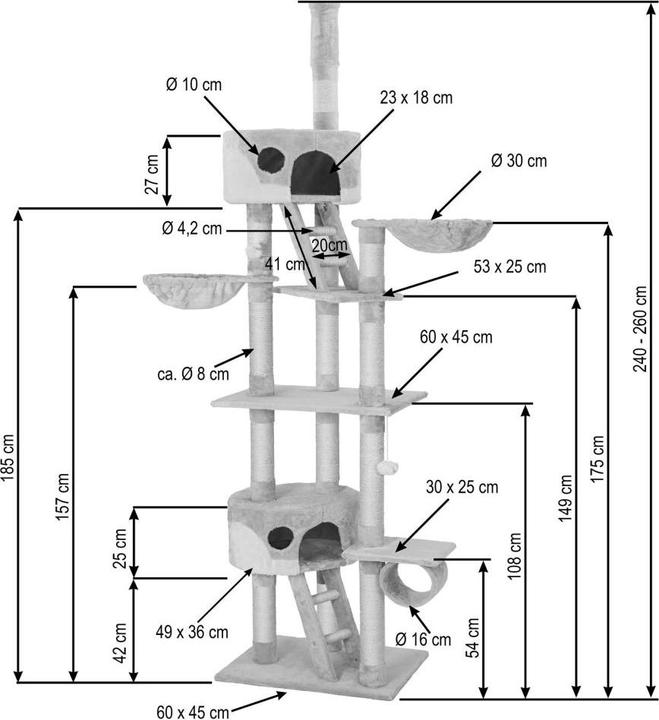 Produktbild tectake Hansi (260 cm, Beige, Weiss)