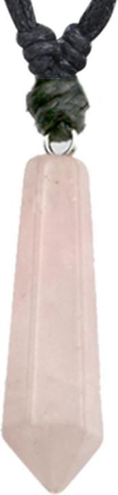 Image du produit Star Piercing Collier noir pendentif goutte de cristal en pierre de quartz rose (Minéral, sans laiton)