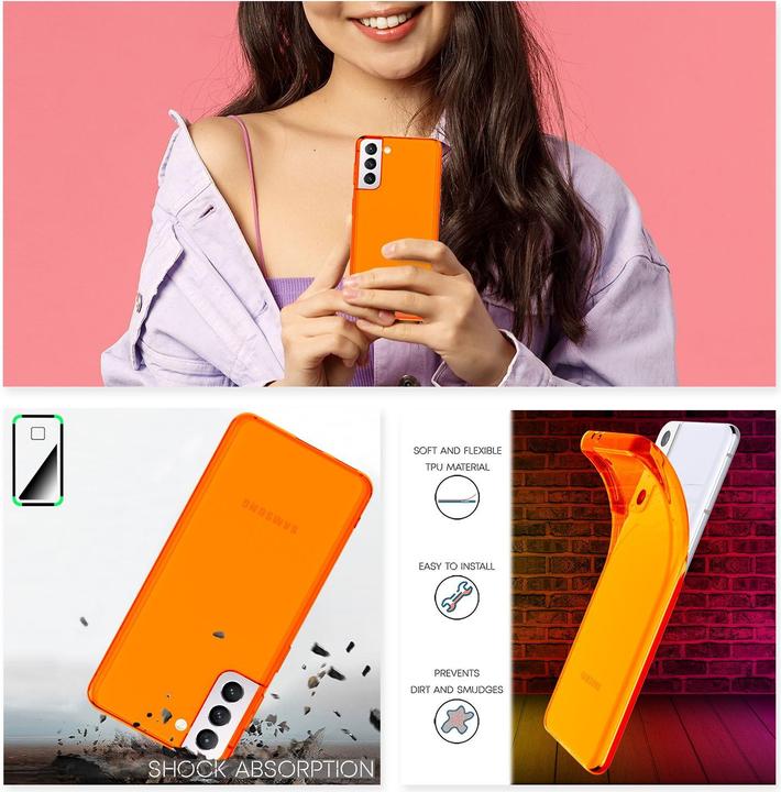 Immagine prodotto Nalia Custodia per cellulare al neon chiaro (Samsung Galaxy S21+)