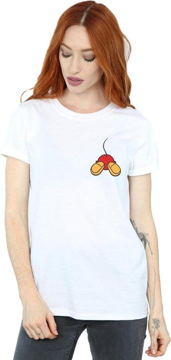 Actual product image Disney Womens/Ladies Mickey Mouse Backside Breast Print Cotton Boyfriend T-Shirt (S)