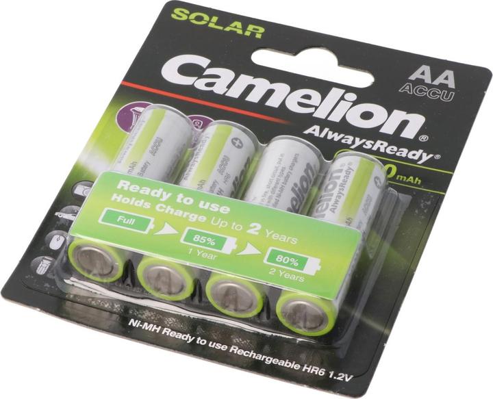 Produktbild Camelion AlwaysReady Solar Mignon (AA)- (4 Stk., AA, 600 mAh)