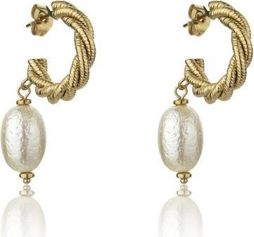 Produktbild Marc Malone Grace White Earrings Mce23005g - Gold-Plated Earrings With Artificial Pearl