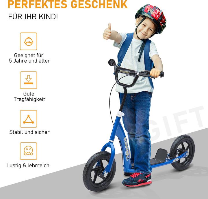 Immagine prodotto Homcom Monopattino per bambini con battistrada antiscivolo, cavalletto per bici in metallo per il